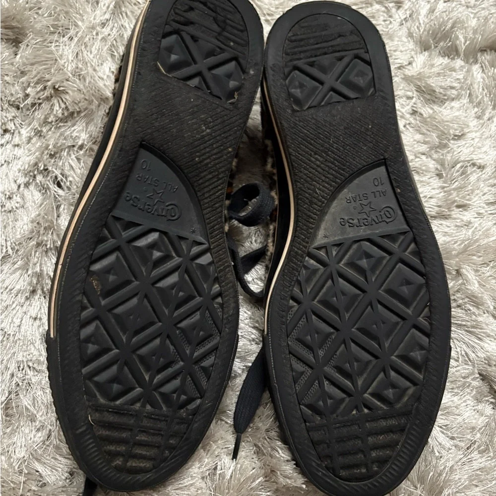 Converse faux fur leopard Print High-Top Sneakers - Picture 8 of 10